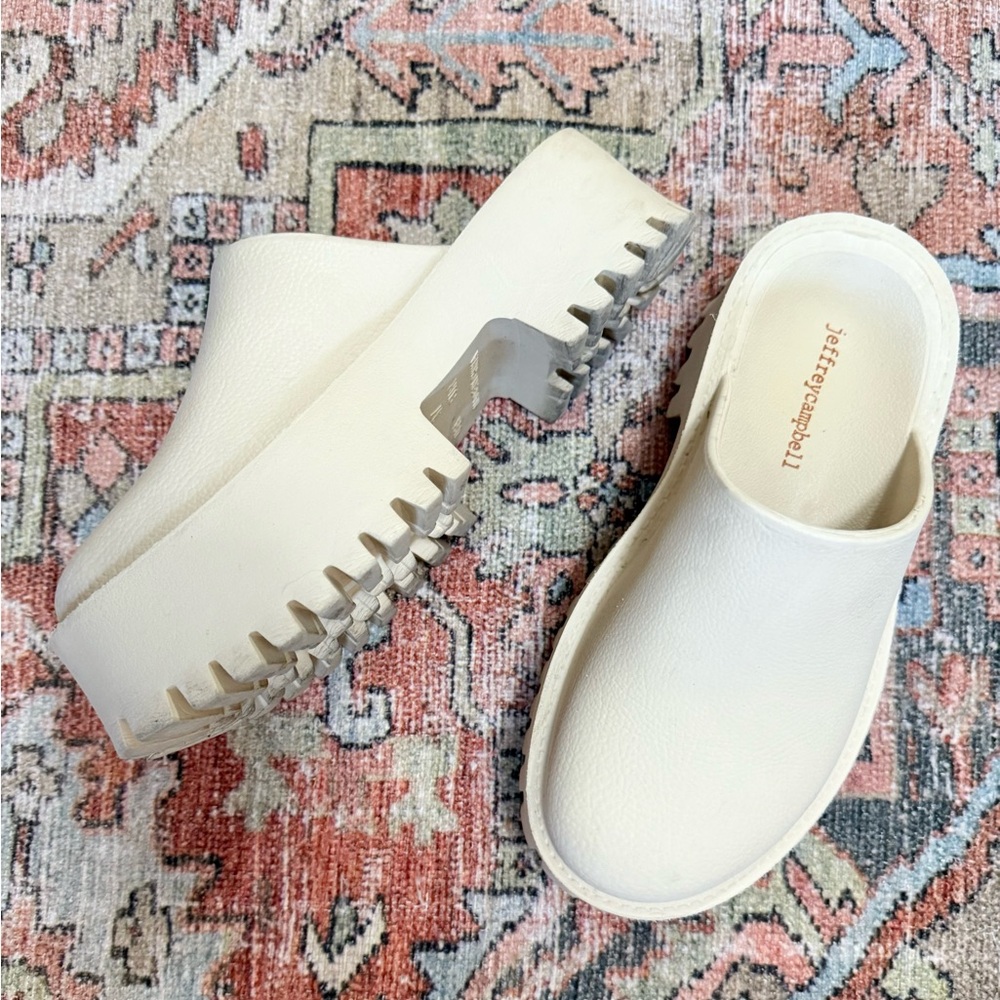 Sold* Jeffrey Campbell Rubber Bae Mule in Ivory - Picture 5 of 9